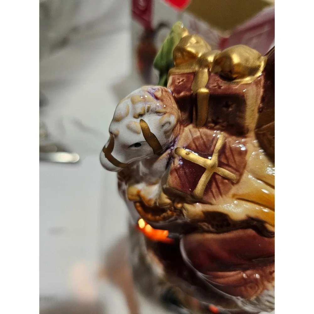 Elements Santa Claus Night Light Figurine Porcelain With Box Christmas Decor‎